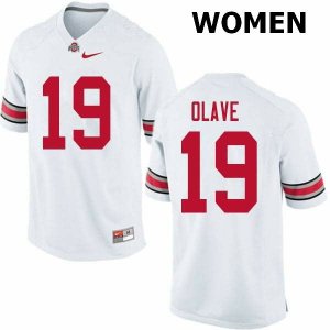 Women's Ohio State Buckeyes #19 Chris Olave White Nike NCAA College Football Jersey Hot Sale UHS3144NK